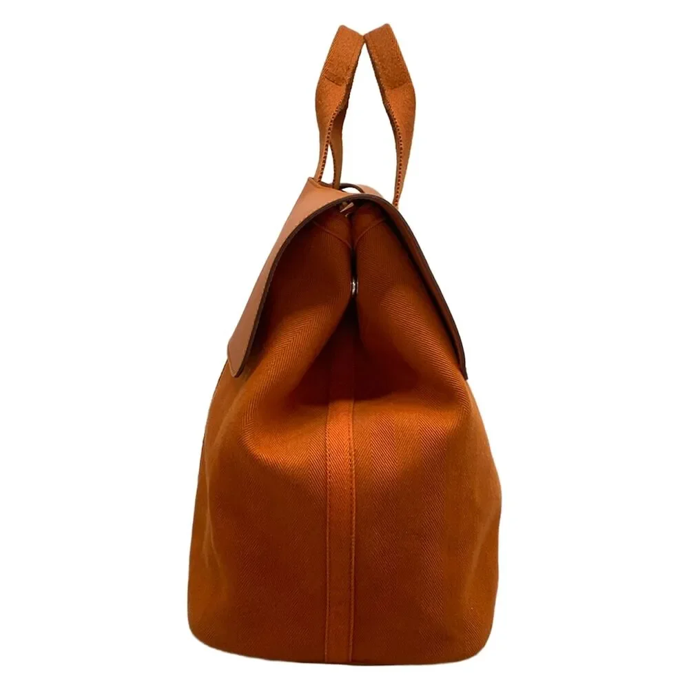 Hermès Valparaiso MM Handbag Toile chevron Leather
